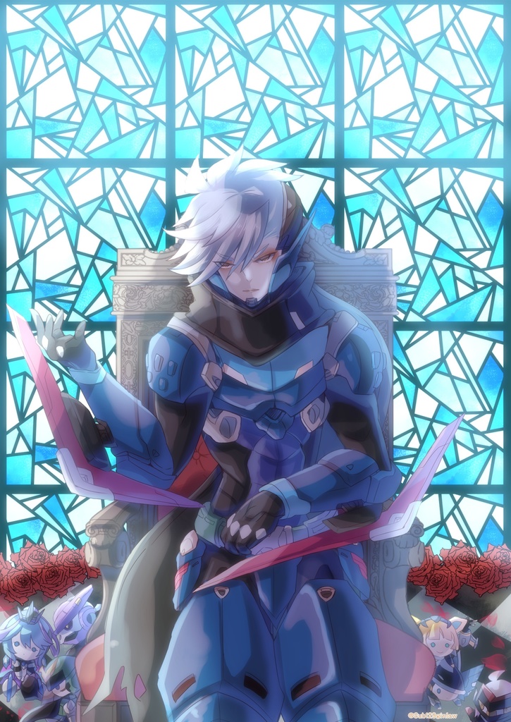 スラグの薔薇とステンドグラスメモ帳(赤・青)