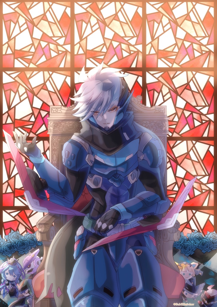 スラグの薔薇とステンドグラスメモ帳(赤・青)