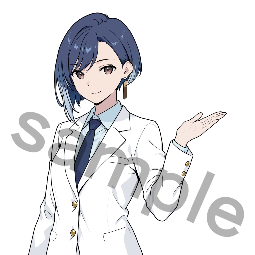 【商用可】お客様の目を引く視線誘導・案内用キャラ素材「水崎杏奈」基本セット(5枚入)