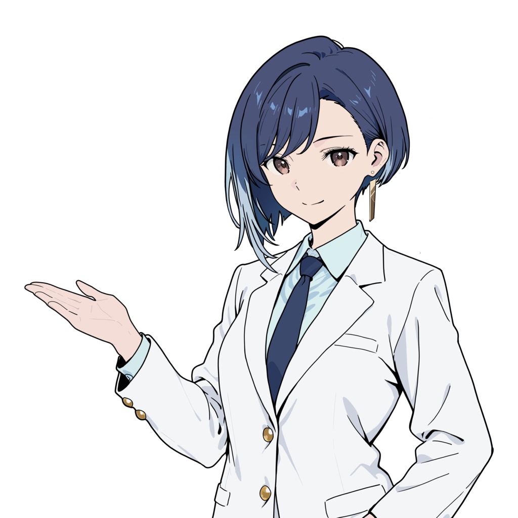 【商用可】お客様の目を引く視線誘導・案内用キャラ素材「水崎杏奈」基本セット（5枚入）