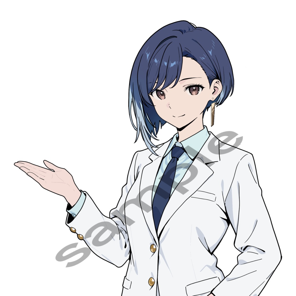 【商用可】お客様の目を引く視線誘導・案内用キャラ素材「水崎杏奈」基本セット(5枚入)