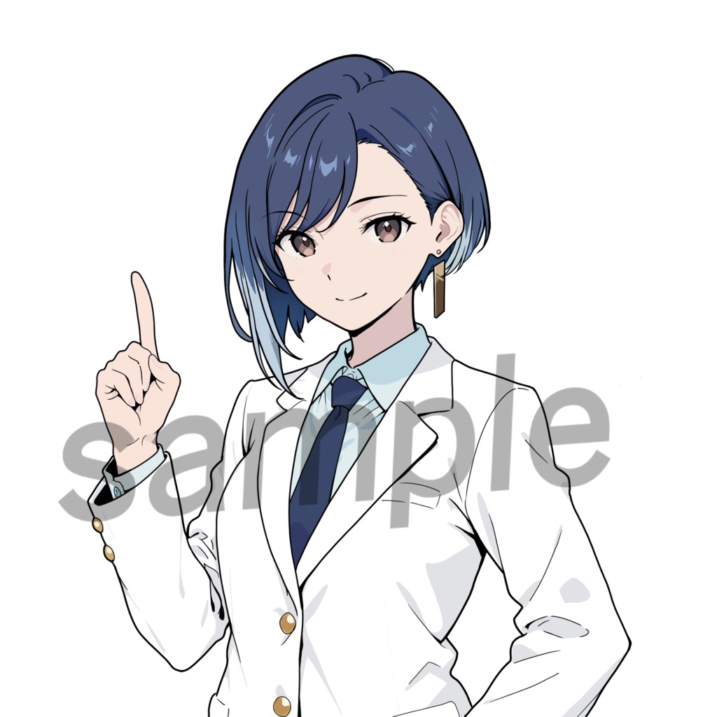 【商用可】お客様の目を引く視線誘導・案内用キャラ素材「水崎杏奈」基本セット(5枚入)