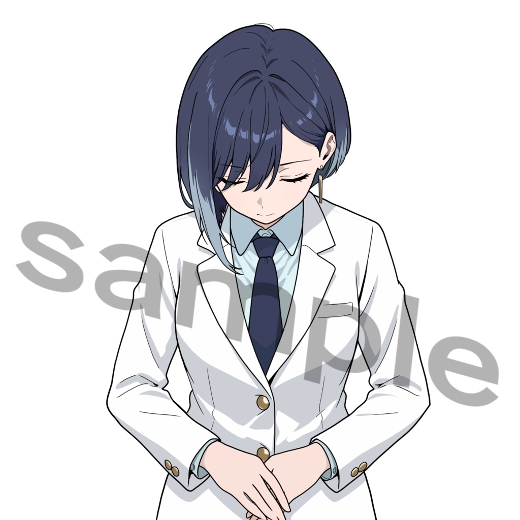 【商用可】お客様の目を引く視線誘導・案内用キャラ素材「水崎杏奈」基本セット(5枚入)