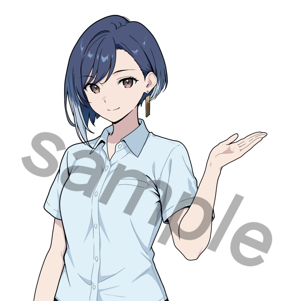 【商用可】オールシーズン対応・視線誘導キャラ素材「水崎杏奈」コンプリート10枚セット(夏服・冬服網羅)