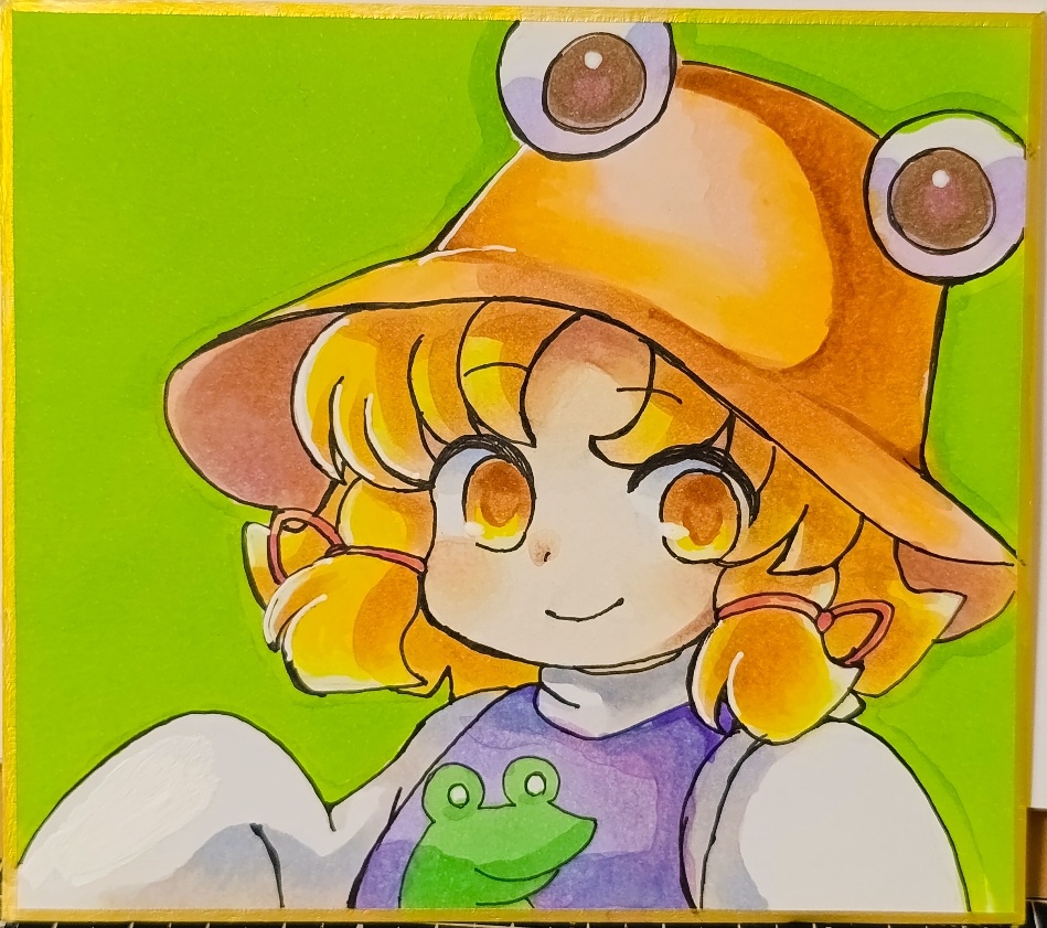 【東方project】手描き色紙(小)洩矢諏訪子