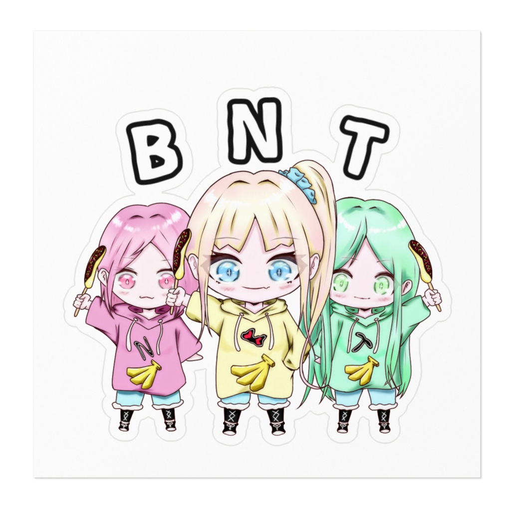 ステッカーNo.10 BNT(ばなな仲良しトリオ)