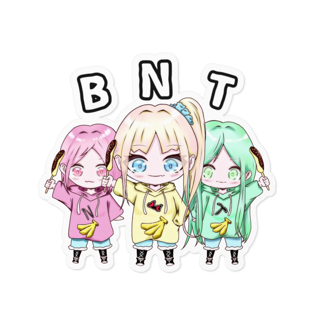ステッカーNo.10 BNT(ばなな仲良しトリオ)