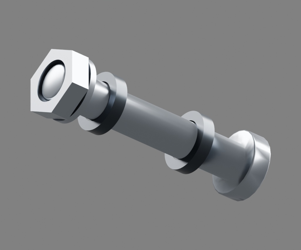 ショック下側ピンとスペーサー|取り外せる車両用小部品【無料・GLB・Blender】