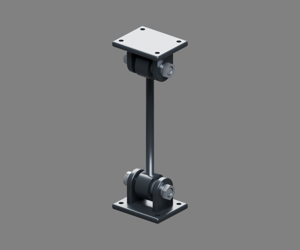 スタビライザーリンクと取付金具｜取り外せるブッシュ・ピン付き車両CG部品【無料・GLB・Blender】