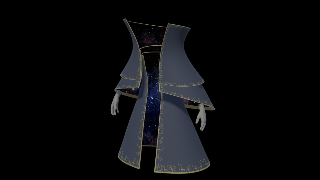 オリジナル3Dモデル アバター【実体のない青外套】