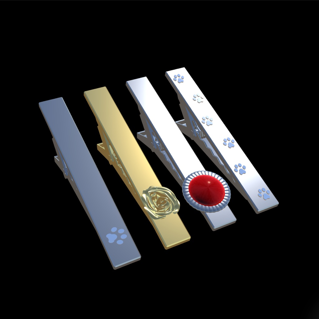 【VRChat】アクセサリ ネクタイピン 【宝石シェーダー同梱】