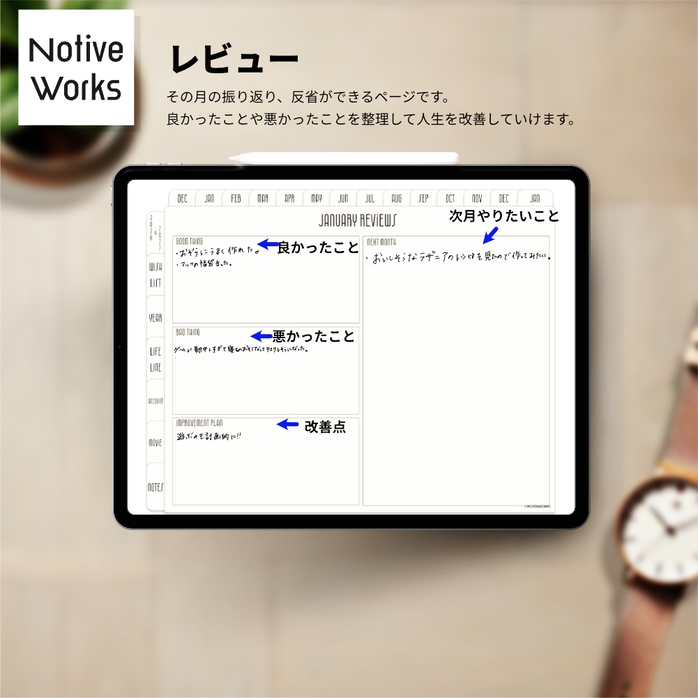 【無料】100のやりたいこと実現デジタルプランナー|家計簿・健康管理・月次レビュー対応/習慣トラッカー【お試し】