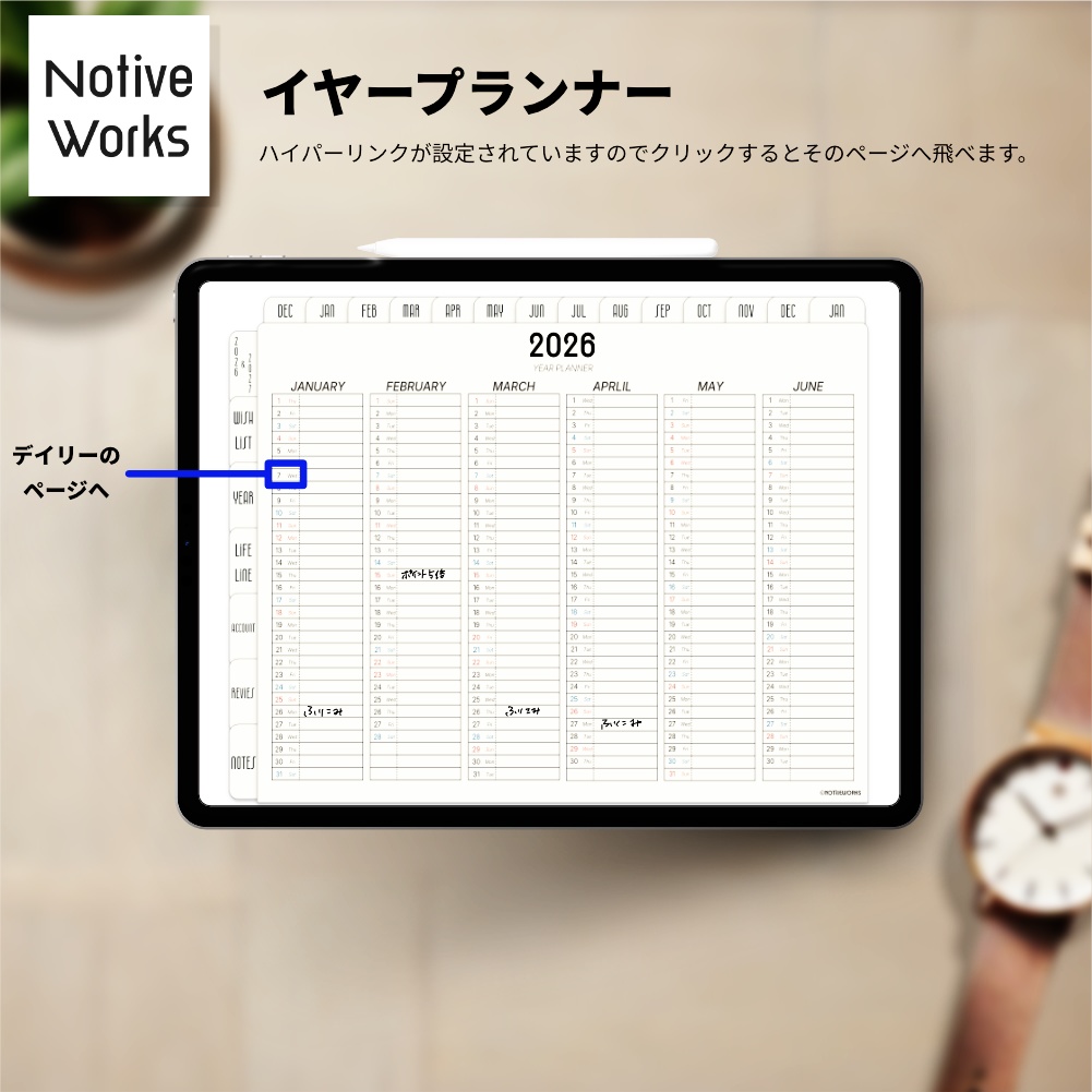 【2025年12月始まり】100のやりたいこと実現デジタルプランナー|家計簿・健康管理・月次レビュー対応/習慣トラッカー【月曜始まり】
