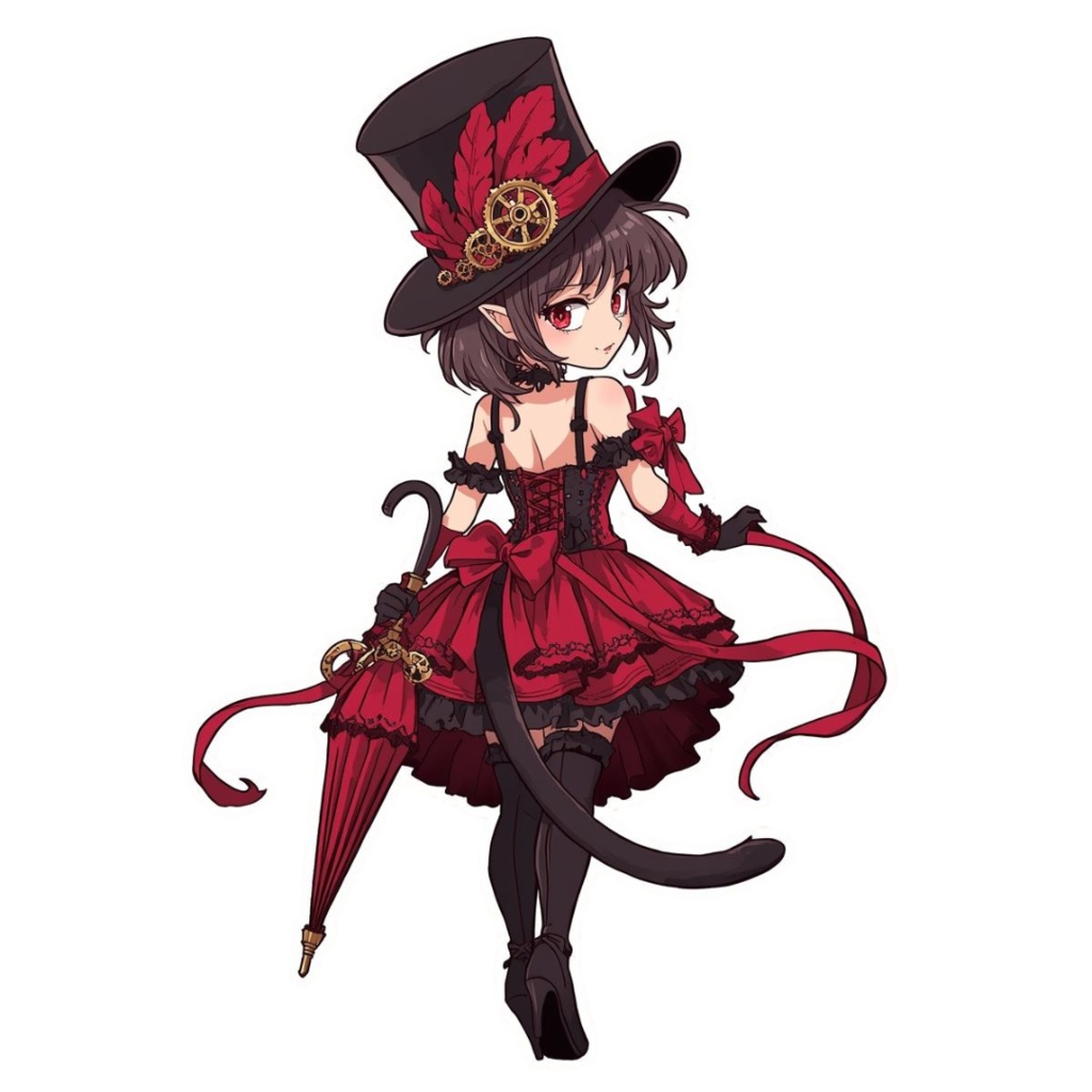 Pocket Whiskers Clockwork Chibis R5|ゴシック&クロックワーク風チビ猫クリップアート(デジタル素材)