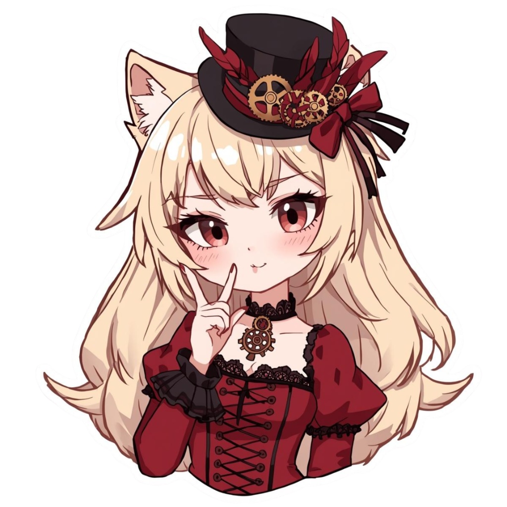 Pocket Whiskers Clockwork Chibis R5|ゴシック&クロックワーク風チビ猫クリップアート(デジタル素材)