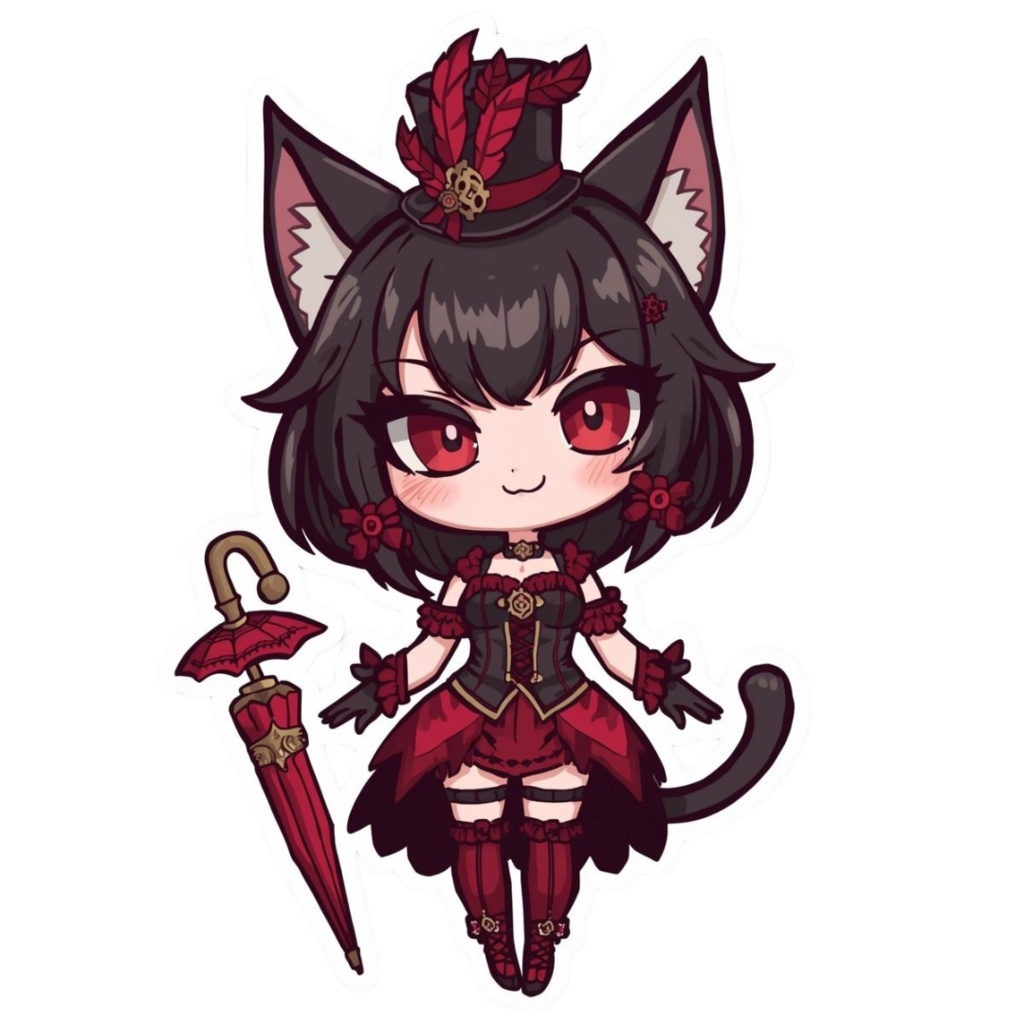 Pocket Whiskers Clockwork Chibis R5|ゴシック&クロックワーク風チビ猫クリップアート(デジタル素材)