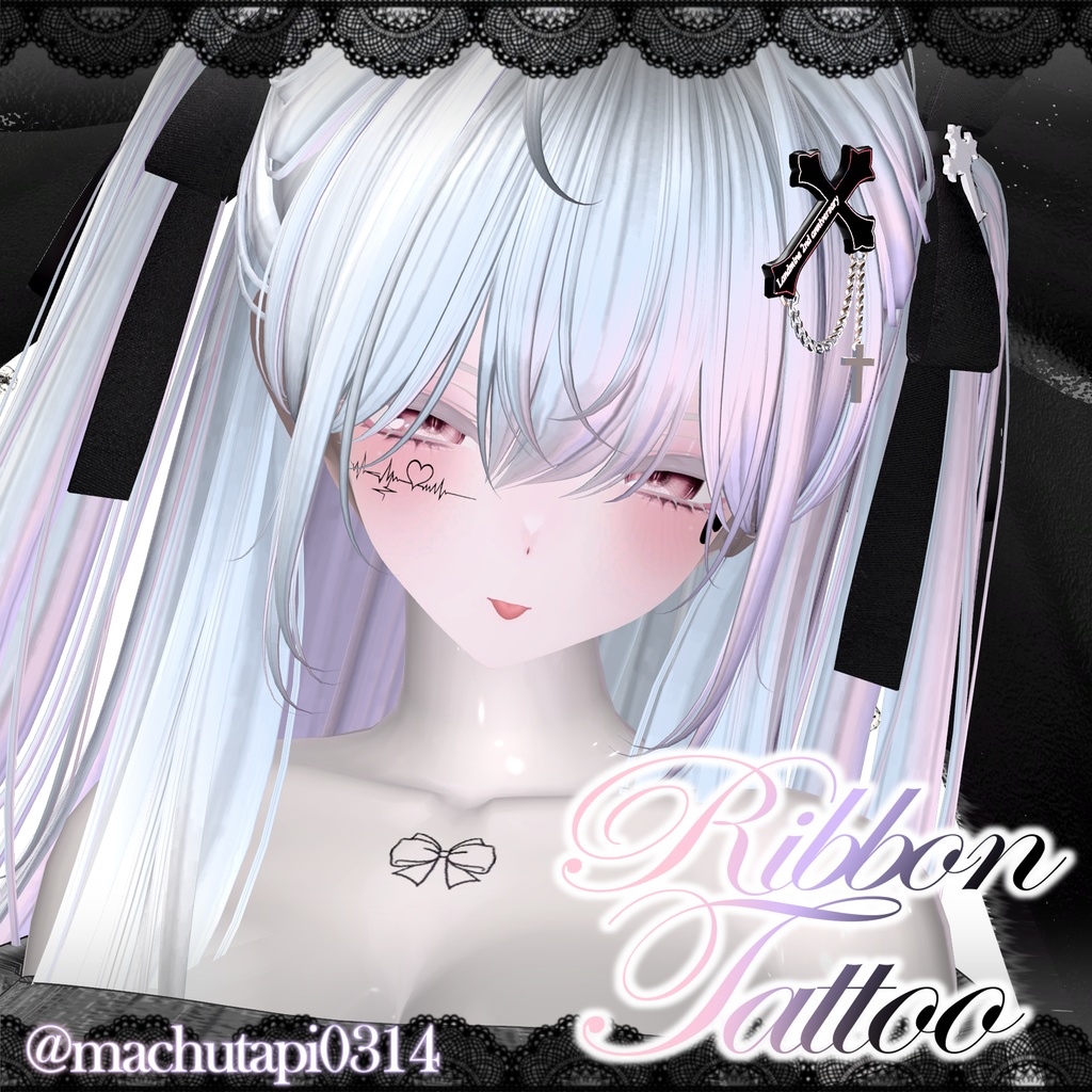 【10アバター対応】୨୧ Ribbon Tattoo ୨୧