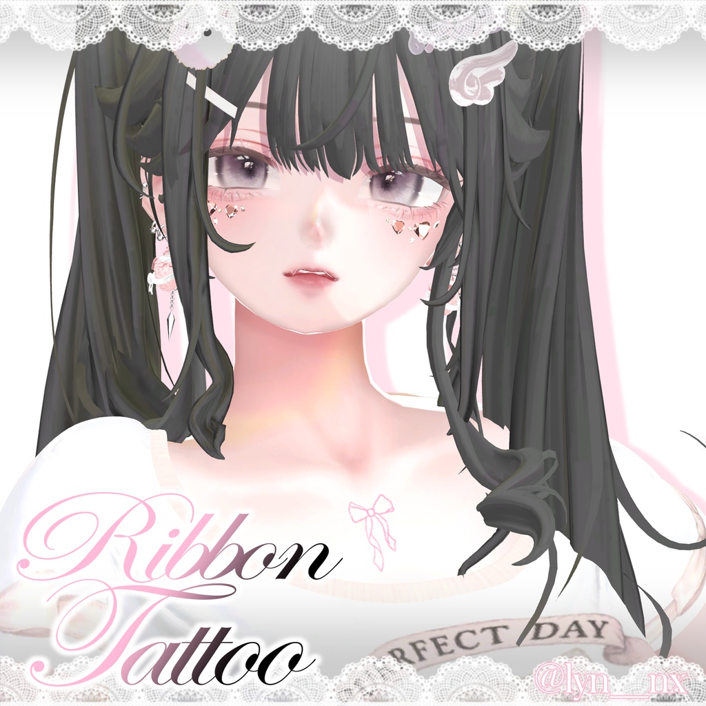 【10アバター対応】୨୧ Ribbon Tattoo ୨୧
