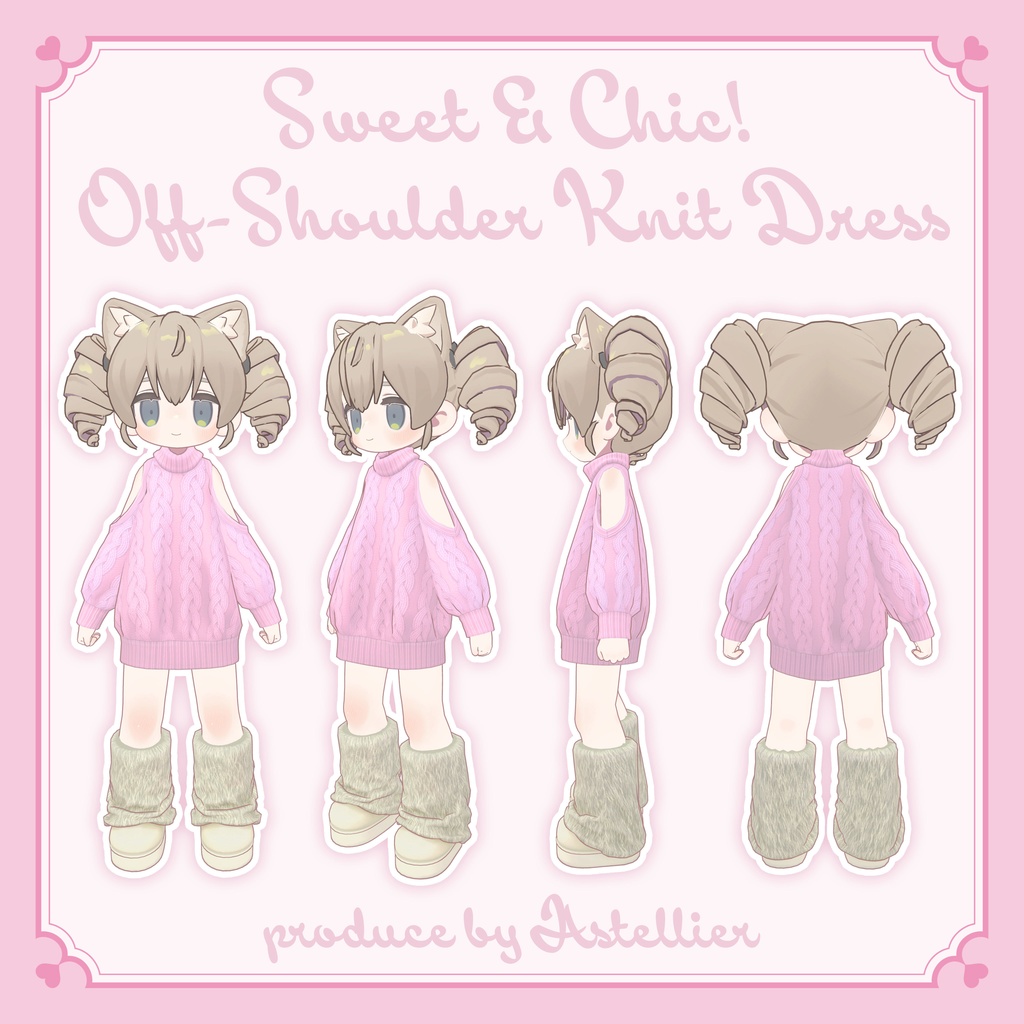 【無料】あざと可愛いOff Shoulder Knit Dress【キプフェル】【まめふれんず対応】