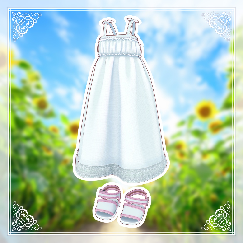 【無料】ふわふわの白ワンピース【キプフェル】まめふれんず対応 Fluffy White One-Piece Dress