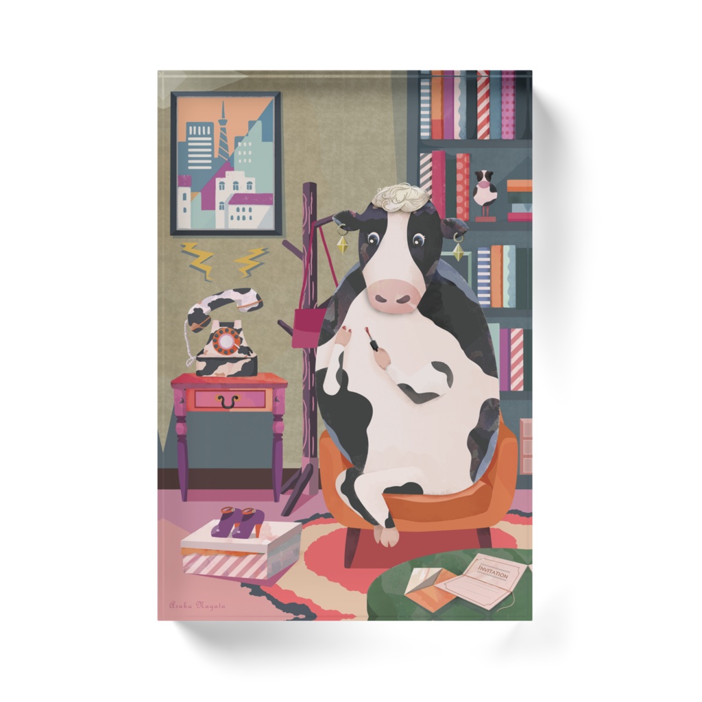 🐮cow アート アクリルブロック