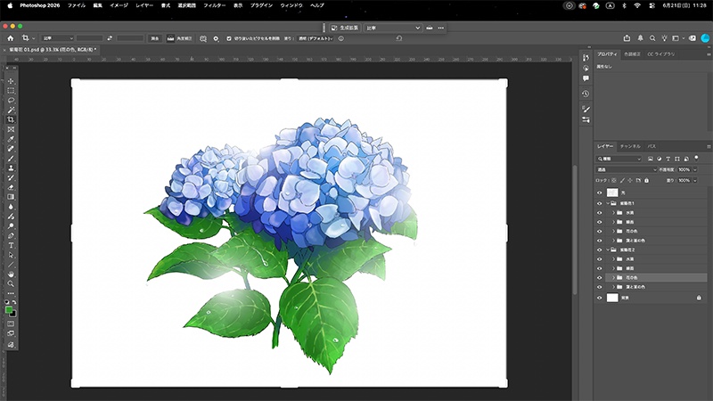 【加工・商用利用可！】「紫陽花01」PSD C