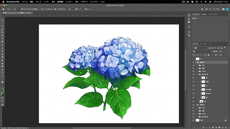 【加工・商用利用可!】「紫陽花01」PSD C
