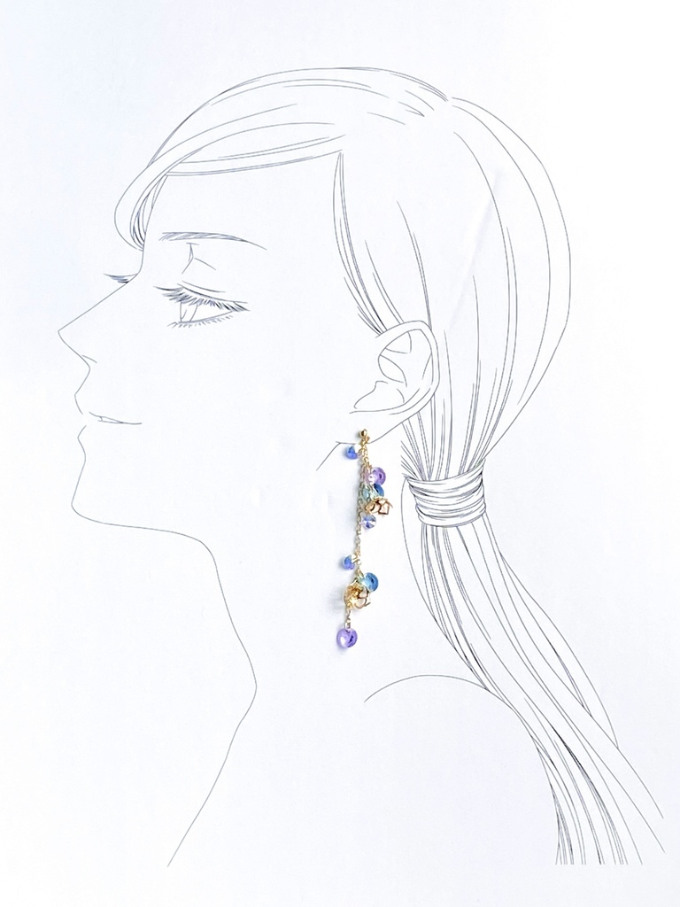 三つ星流れる耳飾り