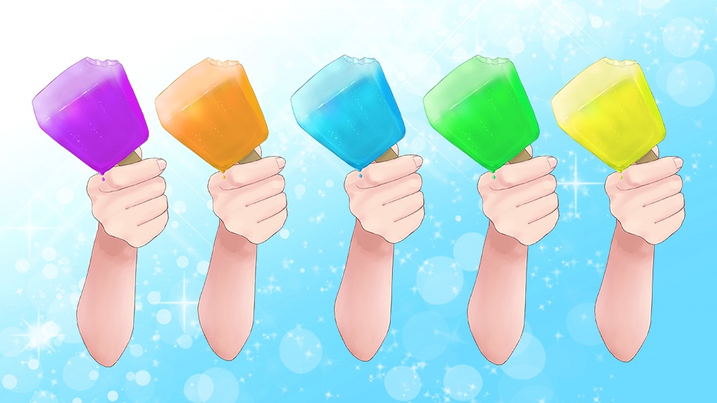 「君もひと口食べる?」な手の素材