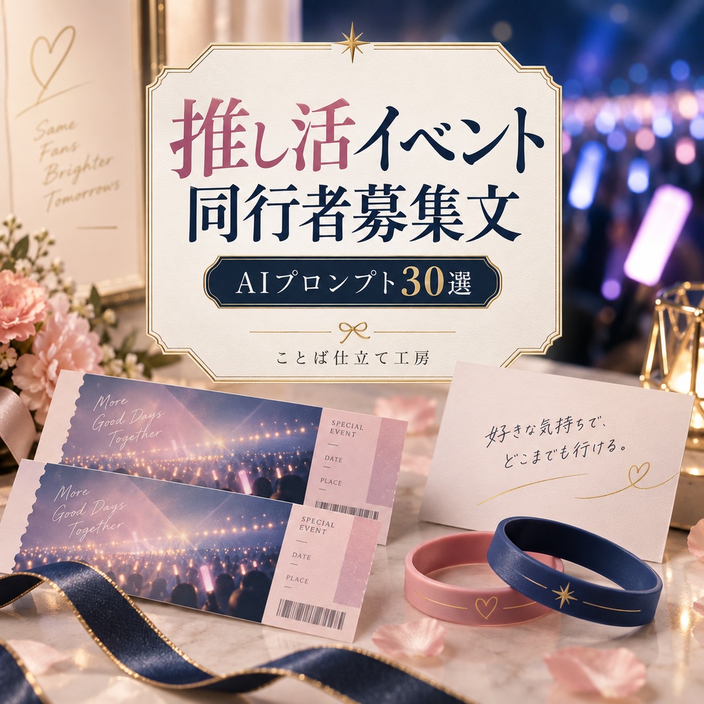 推し活イベント同行者募集文｜コピペで使えるAIプロンプト30選