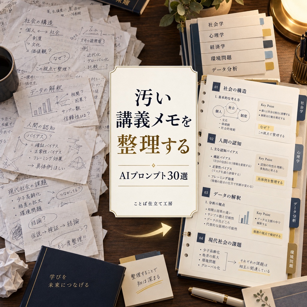 汚い講義メモを整理する｜コピペで使えるAIプロンプト30選