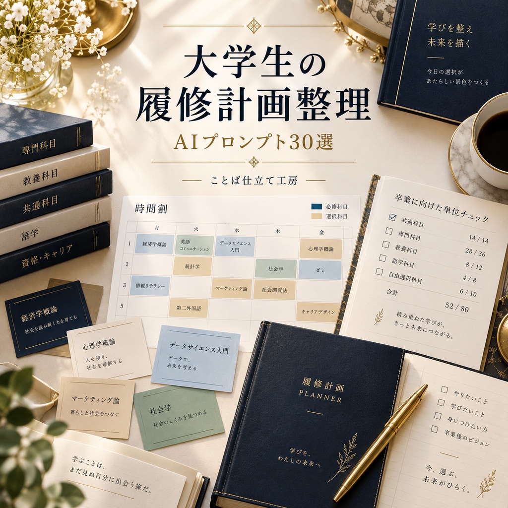 大学生の履修計画整理｜コピペで使えるAIプロンプト30選