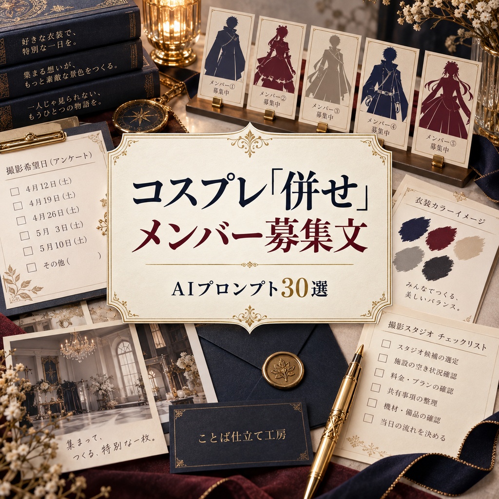 コスプレ『併せ』メンバー募集文｜コピペで使えるAIプロンプト30選