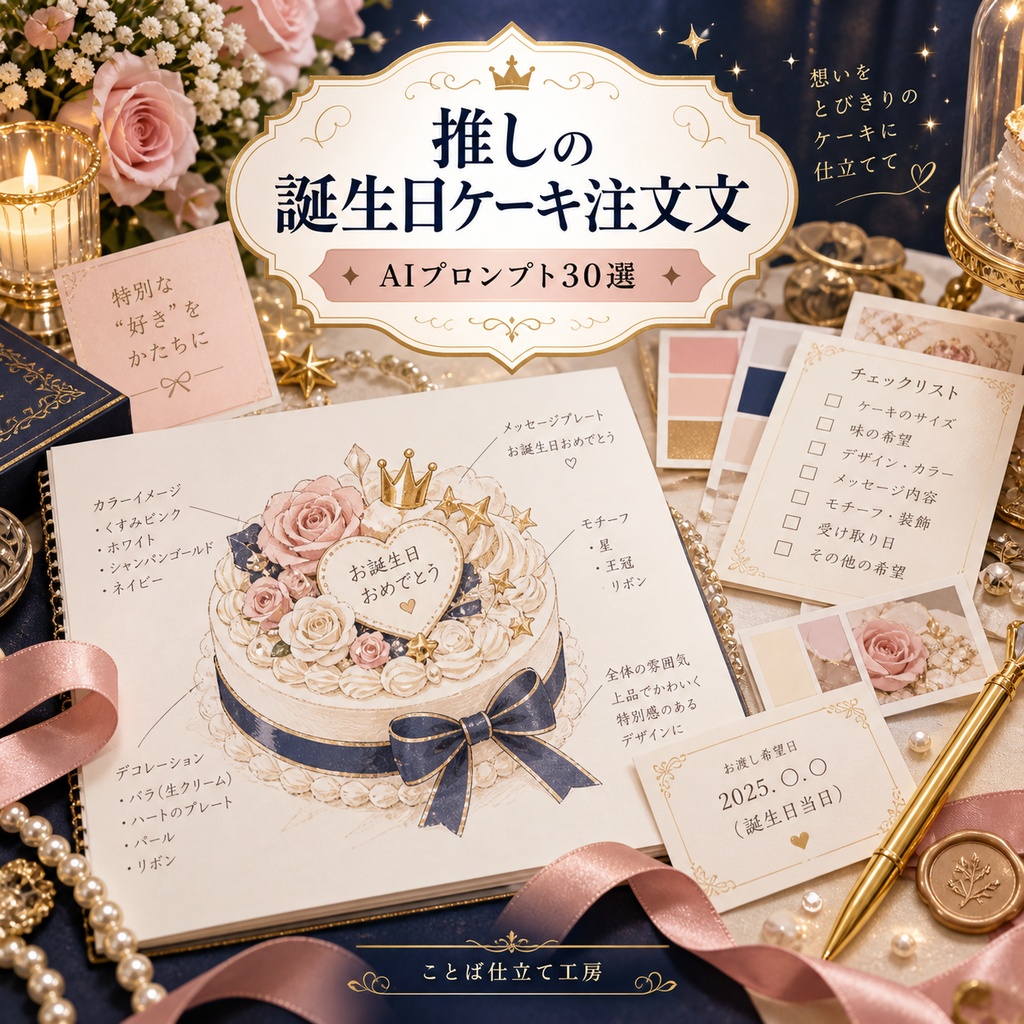 推しの誕生日ケーキ注文文｜コピペで使えるAIプロンプト30選