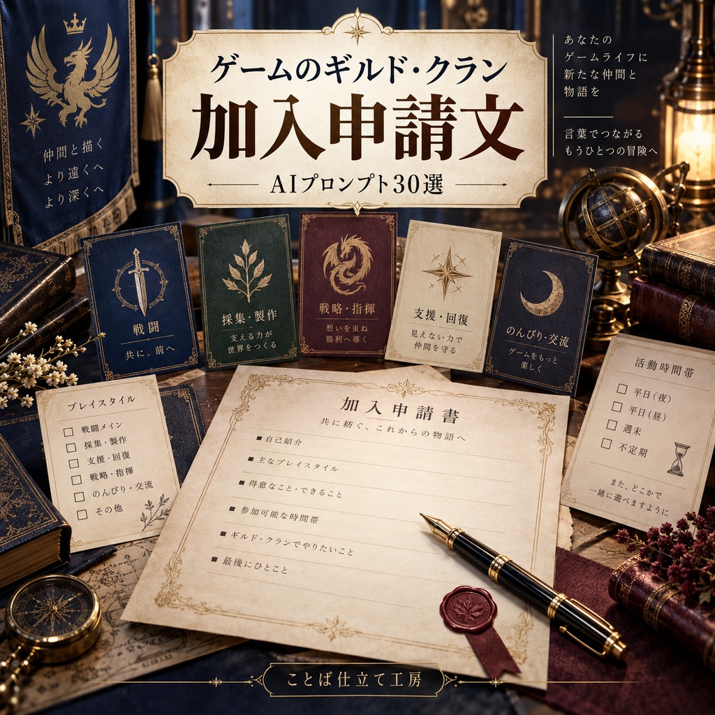 ゲームのギルド・クラン加入申請文｜コピペで使えるAIプロンプト30選