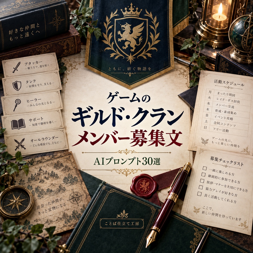 ゲームのギルド・クランメンバー募集文｜コピペで使えるAIプロンプト30選
