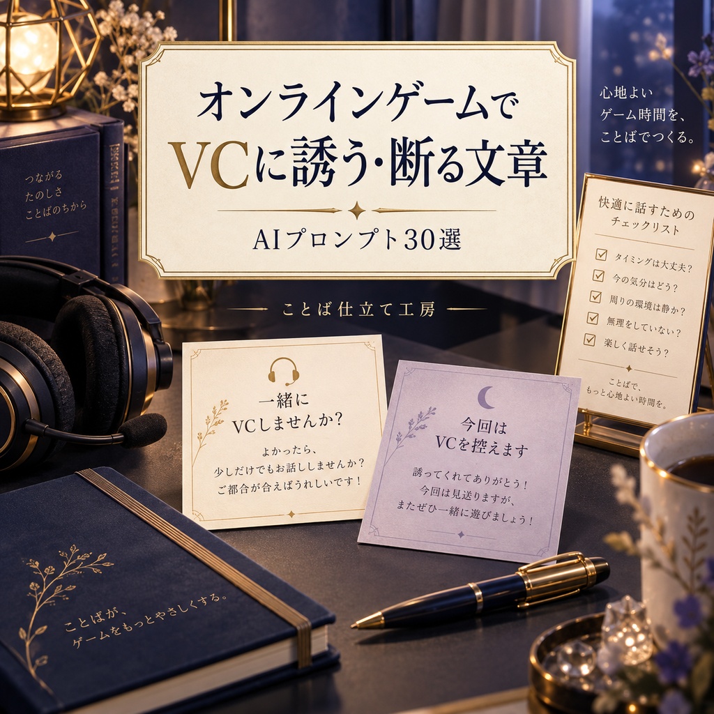 オンラインゲームでVCに誘う・断る文章｜コピペで使えるAIプロンプト30選