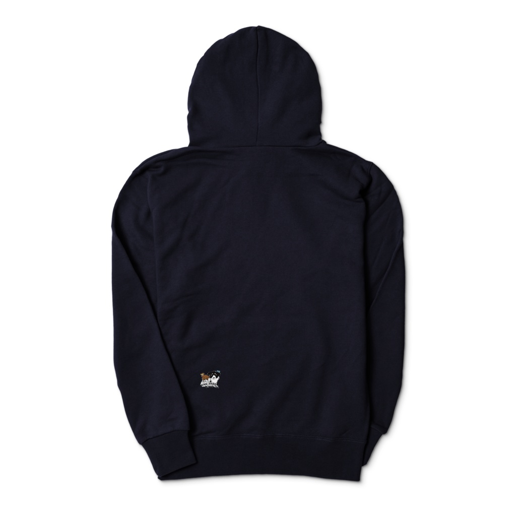 おもしろロゴ位置パーカー