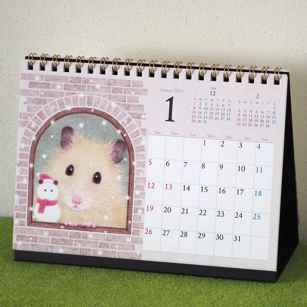 ハムスターの卓上カレンダー2025