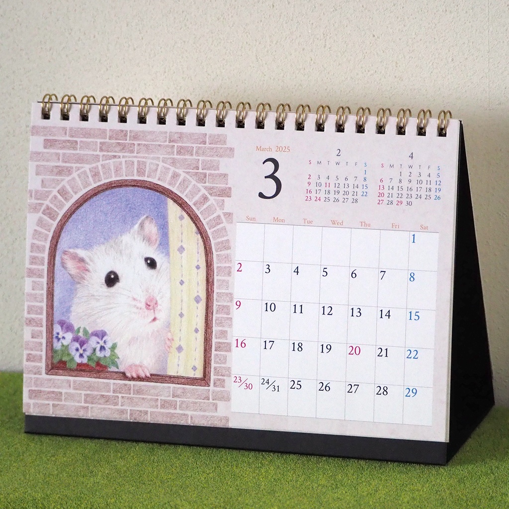 ハムスターの卓上カレンダー2025