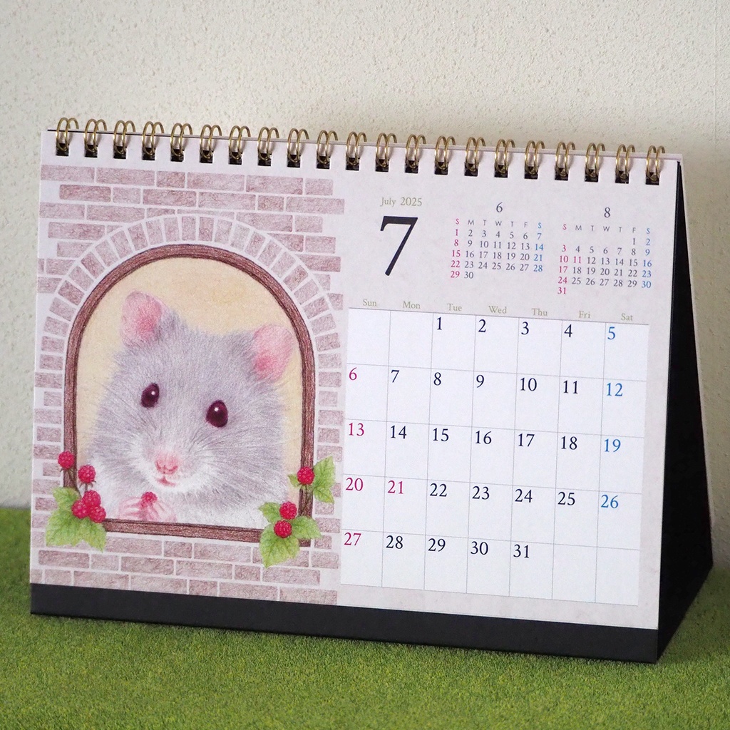 ハムスターの卓上カレンダー2025
