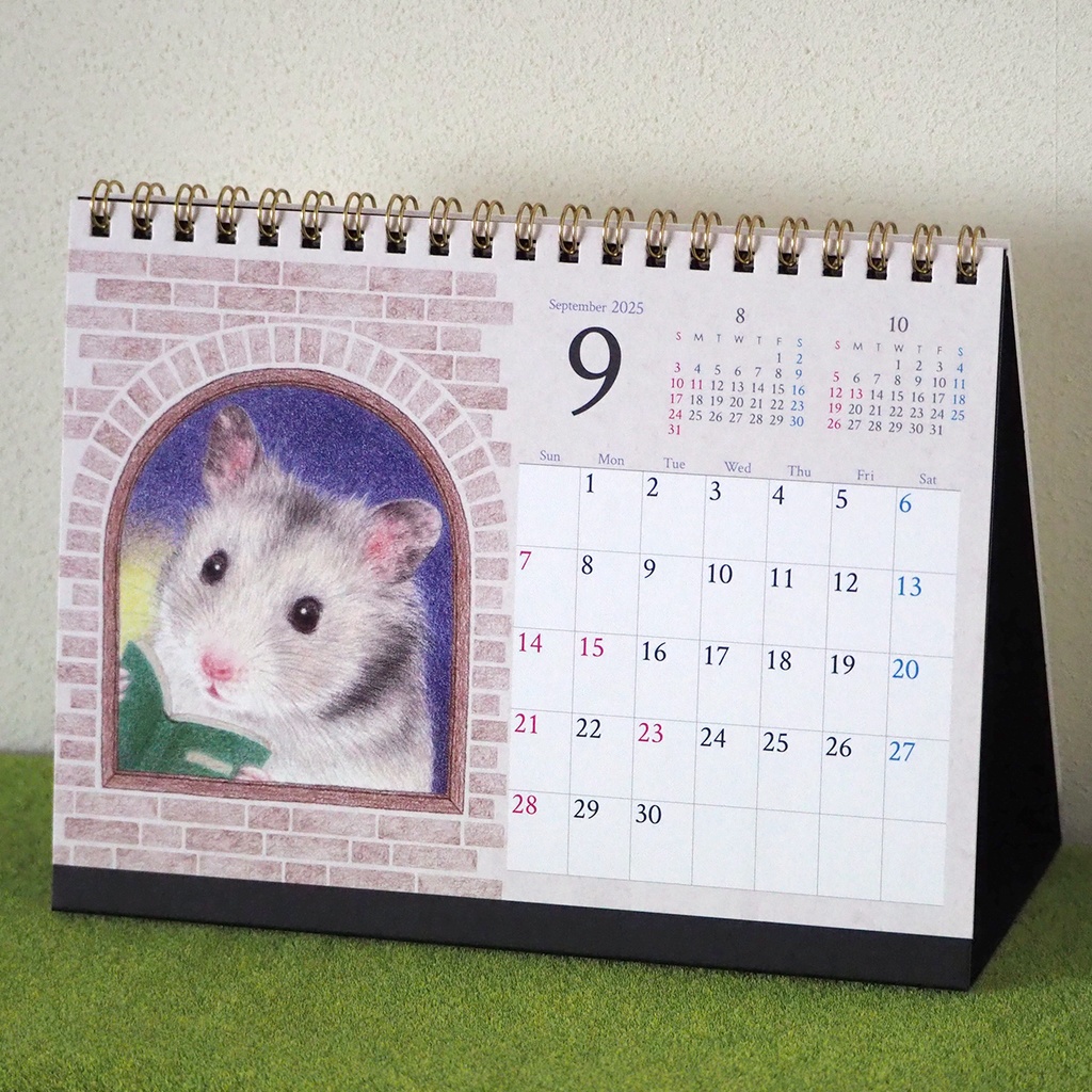 ハムスターの卓上カレンダー2025