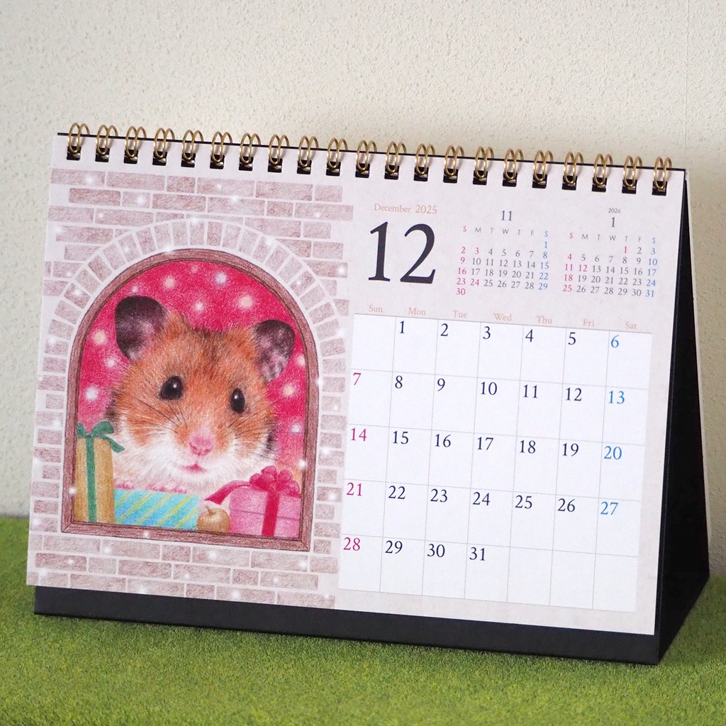 ハムスターの卓上カレンダー2025