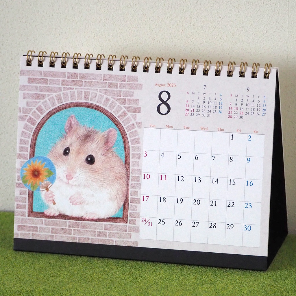 ハムスターの卓上カレンダー2025