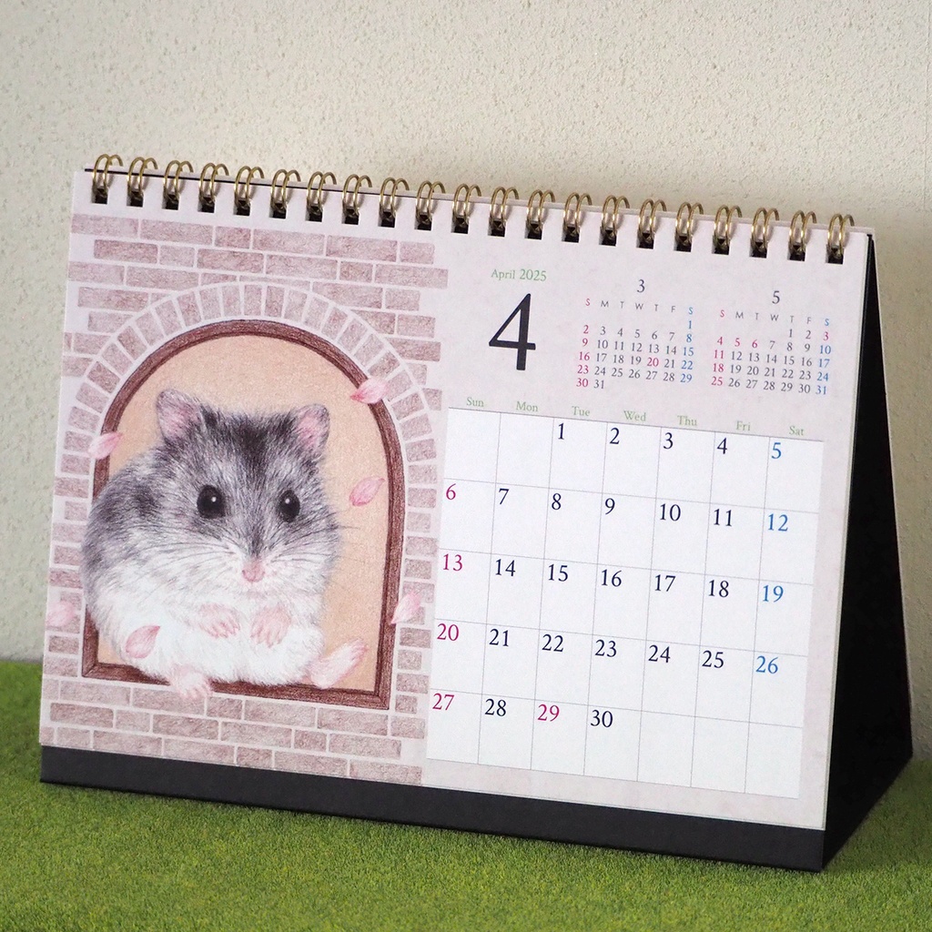 ハムスターの卓上カレンダー2025