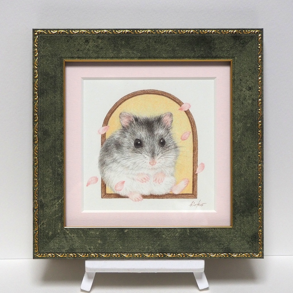 色鉛筆原画『窓辺のジャンガリアン』