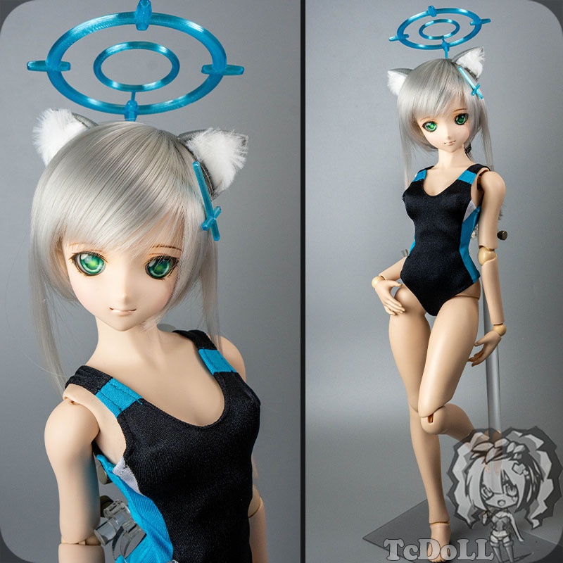 60cmドール衣装 ブルーアーカイブ シロコ 水着 セット