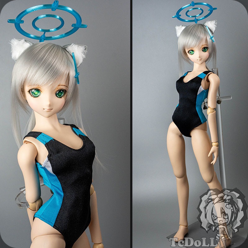 60cmドール衣装 ブルーアーカイブ シロコ 水着 セット