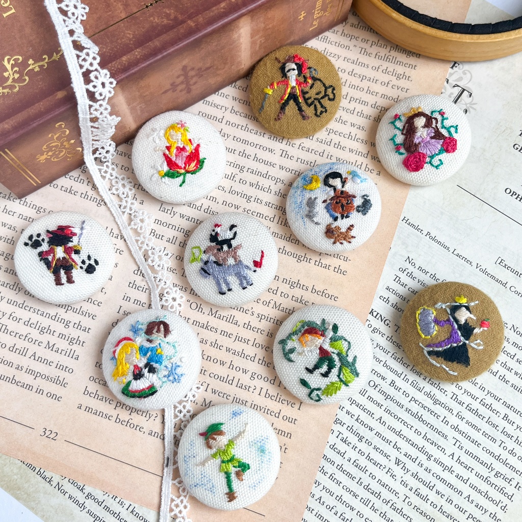 刺繍バッチ、ヘアゴム、ピアス、イヤリング