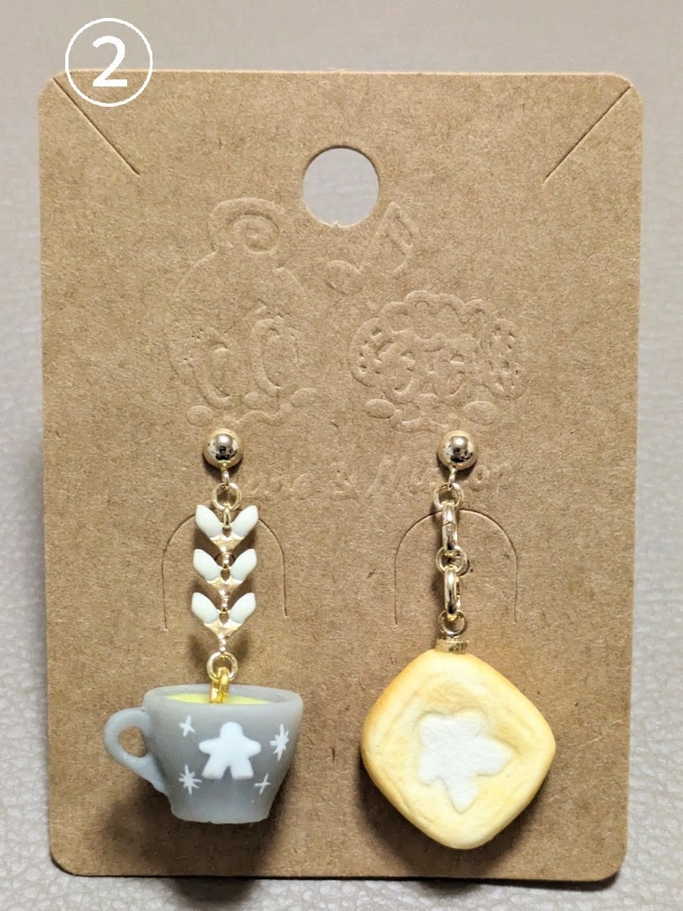 ミープルイヤーアクセサリー(パン&マグカップ)